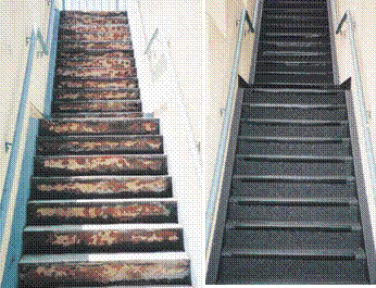 STAIRS TIDIED UP AND SLIP RESISTANT